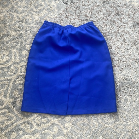 Gregory Designs Vintage Two Piece Skirt Suit Set Blue & Black 16 - Picture 7 of 10